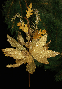 TLN1158      Цветок с веточками и листиками, золотой      Декорация   Н*L*W=43*13*