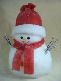 TLN1392   Декорация   Снеговик улыбается, в красной шапочке и шарфике из двух снежков большой   Н*L*W=30*50*30
