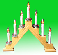 TLN1585*R/TLN203CLEAR   Подсвечник Деревянная арка с 7-ю свечами украшены цветочным декором   Н*L*W=39*41*6