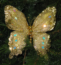 TLN1787*gold   Лятящая бабочка блестящая с  золотым узором