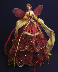 TLN797   Декор  Девушка ангел в красном платье  (Съемные крылья),  41см