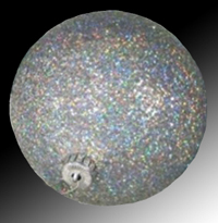 TLN954   Украшение  Набор шаров 60мм х 6шт., искрящийся серебренный с цветным блеском