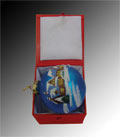 XGB242-60BLUE  WH-42-60*BLUE   Шар подарочный деревенские мотивы голубой, 60мм ,   красная коробочка